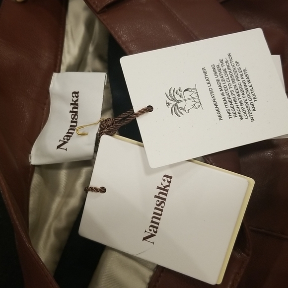 💕NANUSHKA💕 Regenerated Leather Pants - Mahogany Brown Medium M NWT - Picture 15 of 16